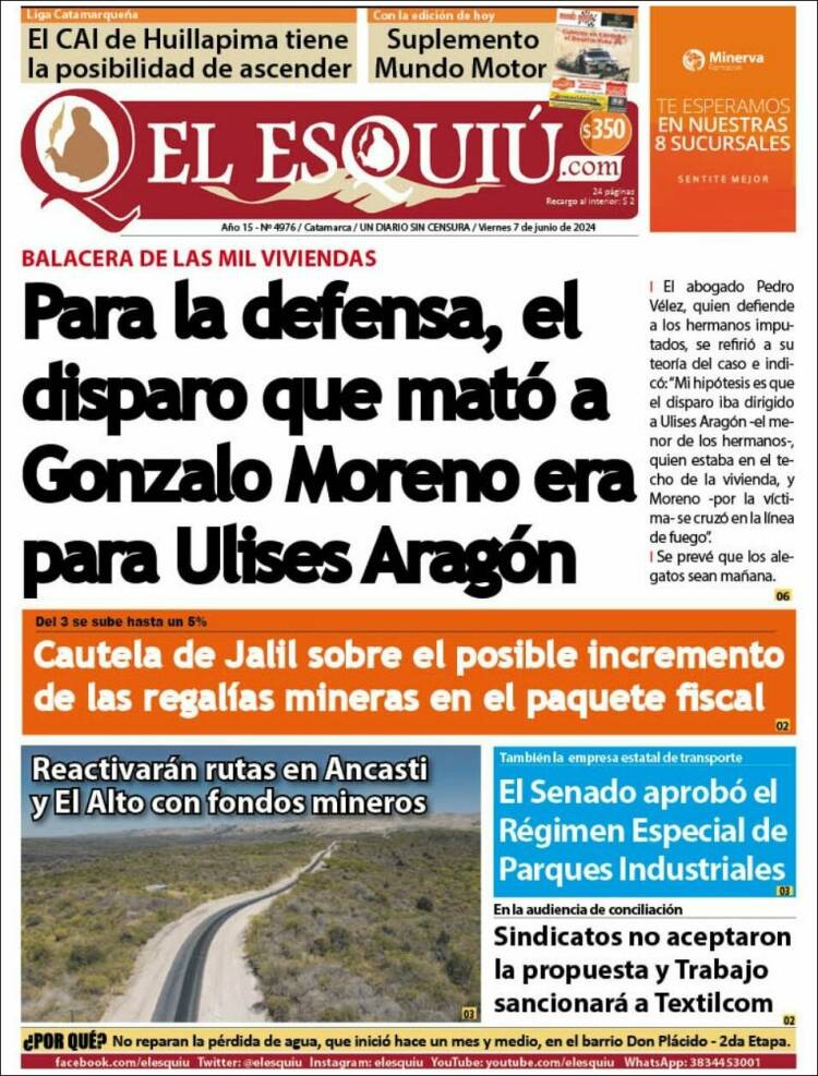 Portada de El Esquiu (Argentina)