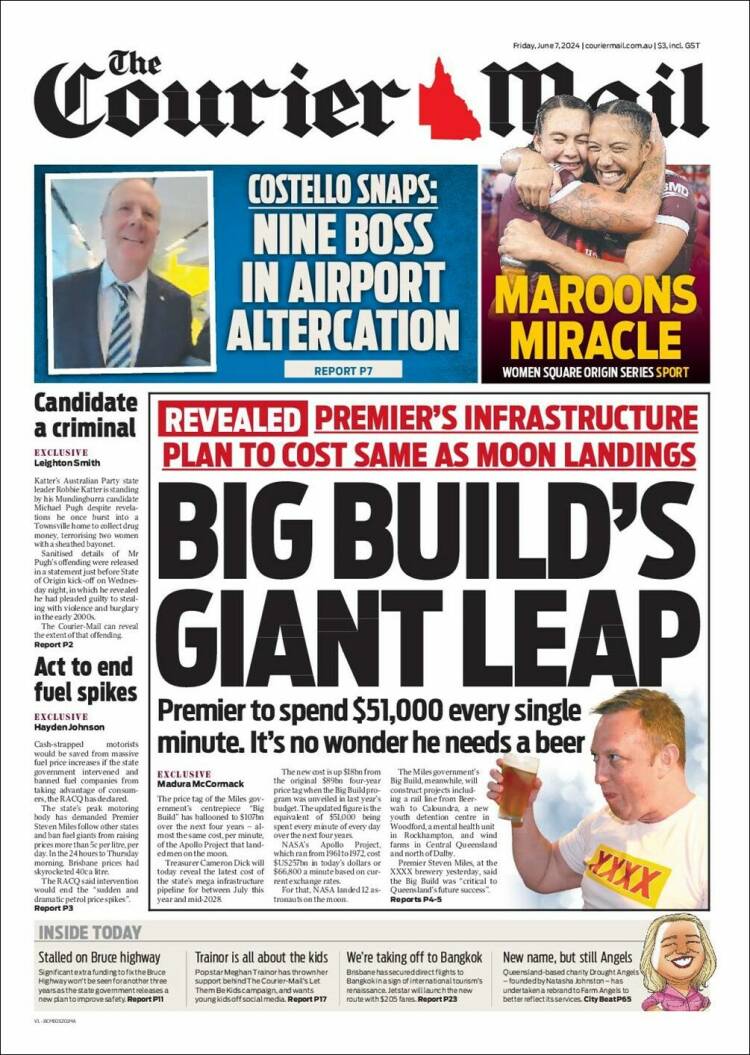 Portada de The Courier-Mail (Australia)