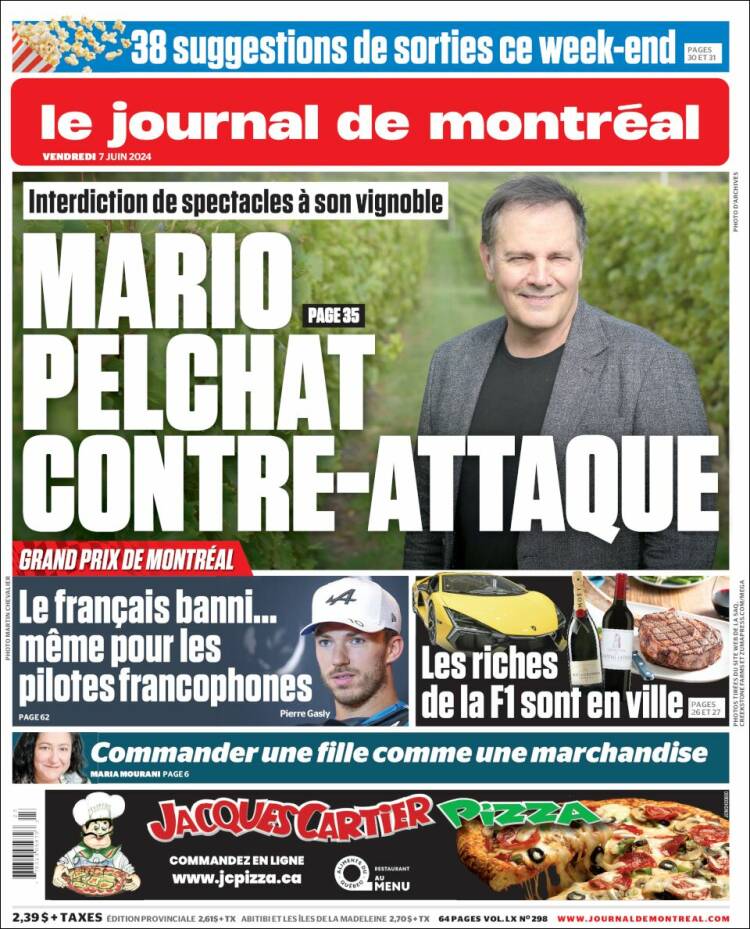 Portada de Le Journal de Montréal (Canadá)