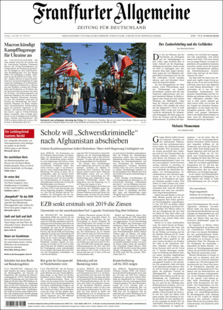 Portada de Frankfurter Allgemeine (Alemania)