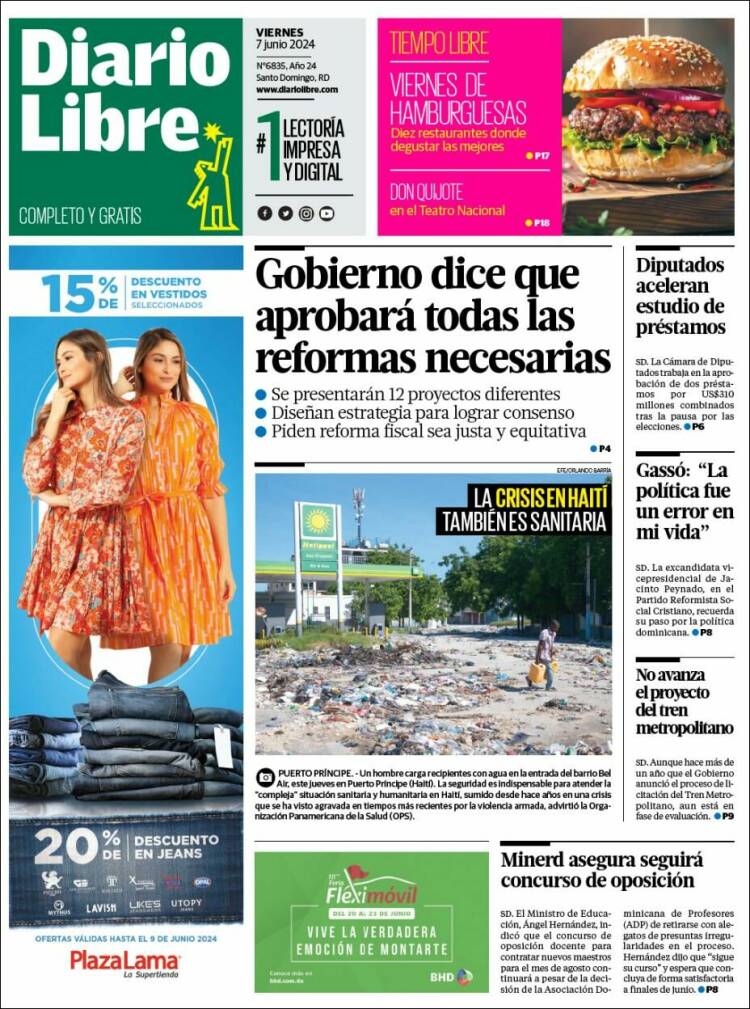 Portada de Diario Libre (R. Dominicana)
