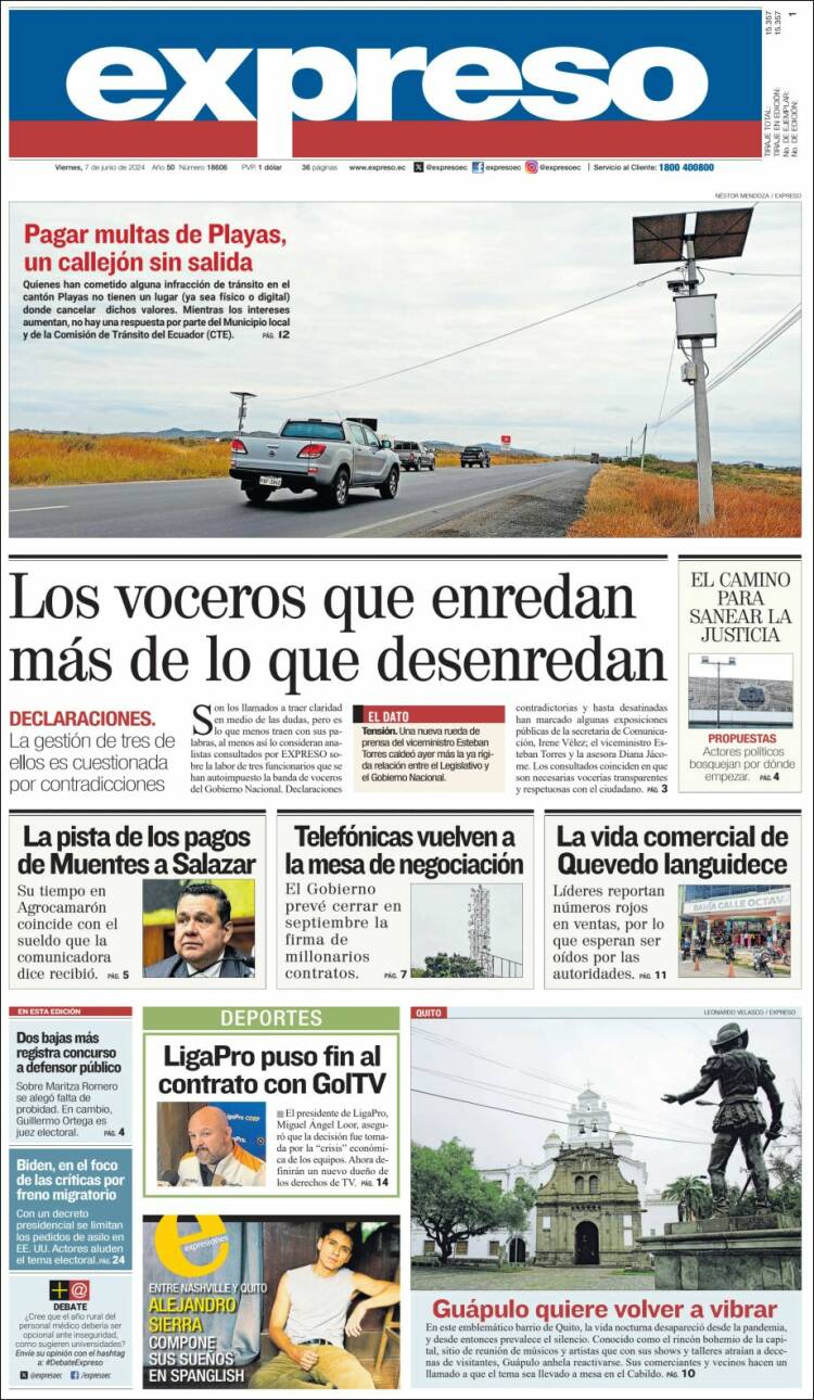 Portada de Expreso (Ecuador)