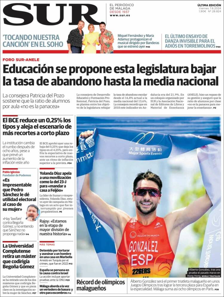 Portada de Diario el Sur (España)