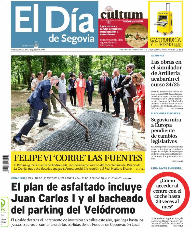 Portada de El Día de Segovia (España)