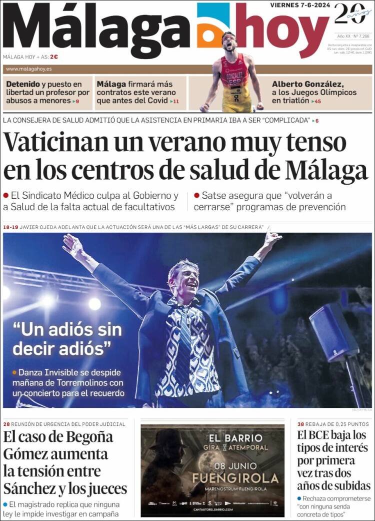 Portada de Málaga Hoy (España)