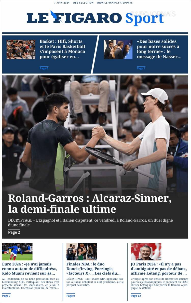 Portada de Le Figaro Sport (Francia)