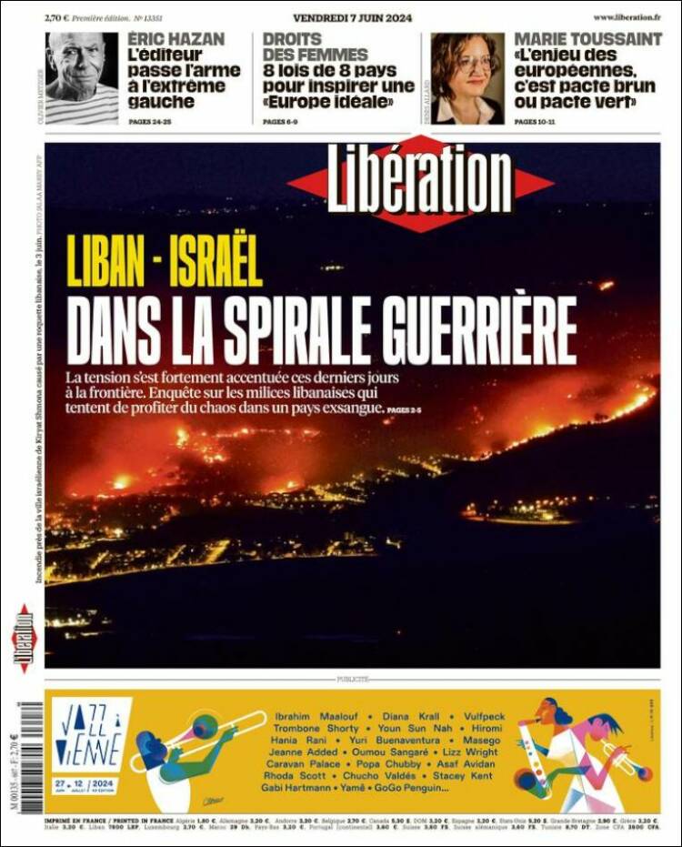 Portada de Libération (Francia)