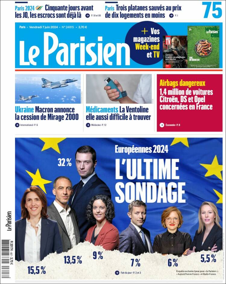 Portada de Le Parisien (Francia)