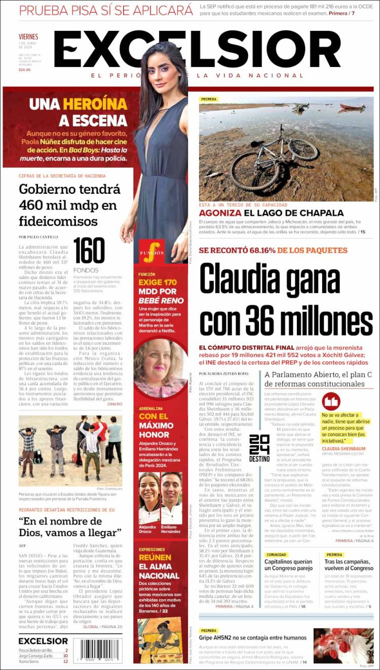 Portada de Excelsior (M&eacute;xico)