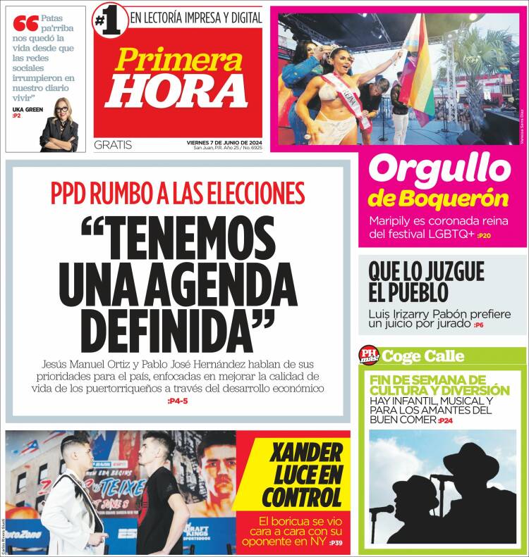 Portada de Primera Hora (Puerto Rico)