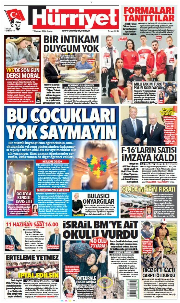 Portada de Hürriyet (Turqu&iacute;a)