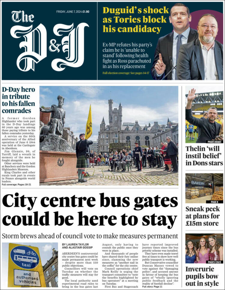 Portada de The Press and Journal (Reino Unido)