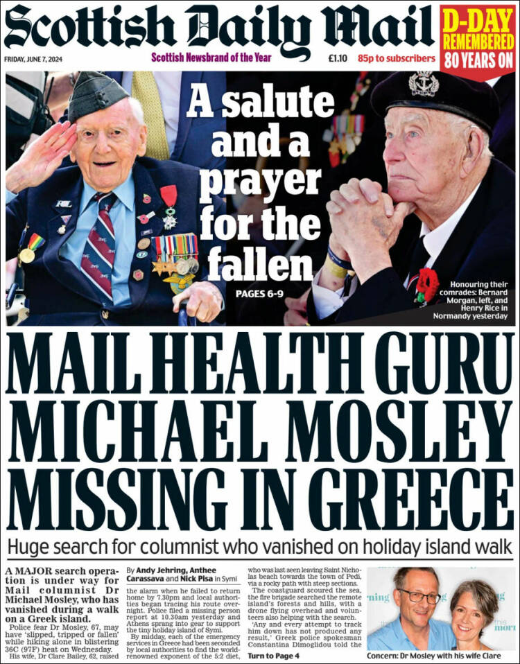 Portada de Scottish Daily Mail (Reino Unido)