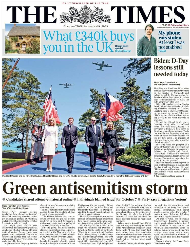 Portada de The Times (Reino Unido)