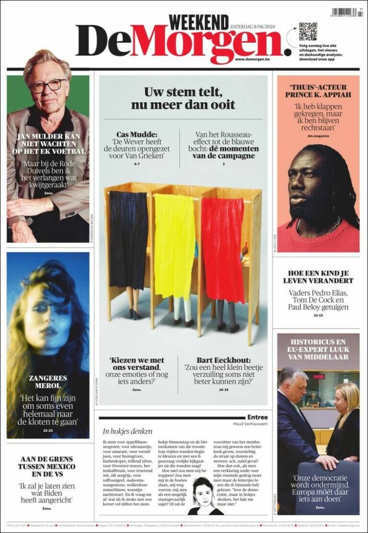 Portada de De Morgen (B&eacute;lgica)