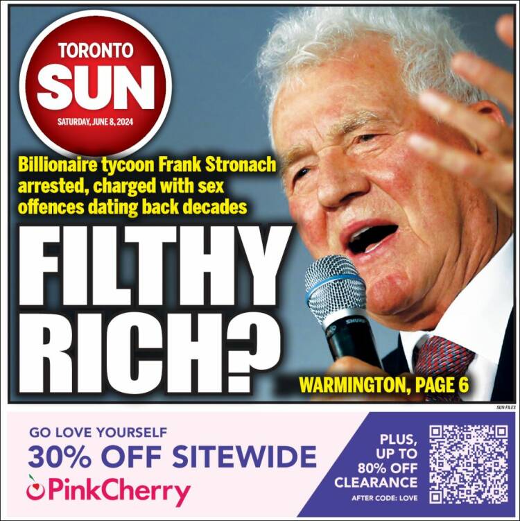 Portada de The Toronto Sun (Canadá)