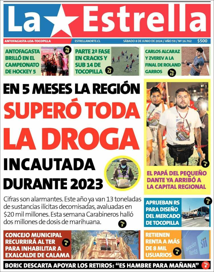 Portada de La Estrella de Loa (Chile)