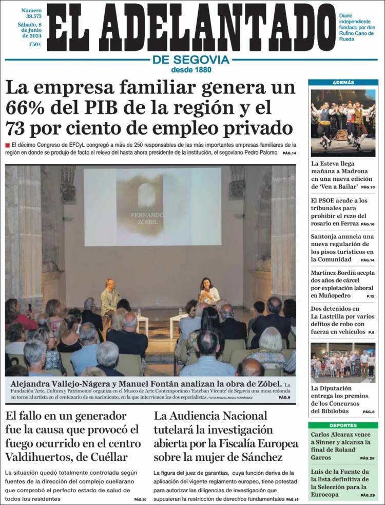 Portada de El Adelantado de Segovia (España)