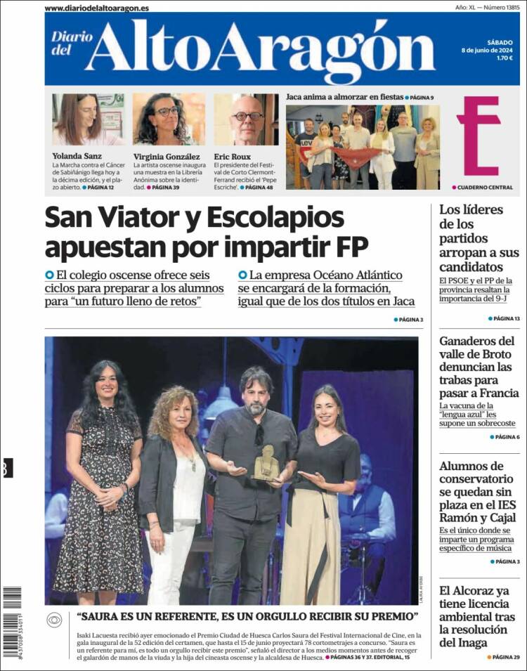 Portada de Diario del AltoAragón (España)
