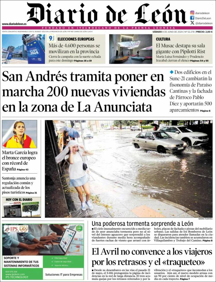 Portada de Diario de León (España)