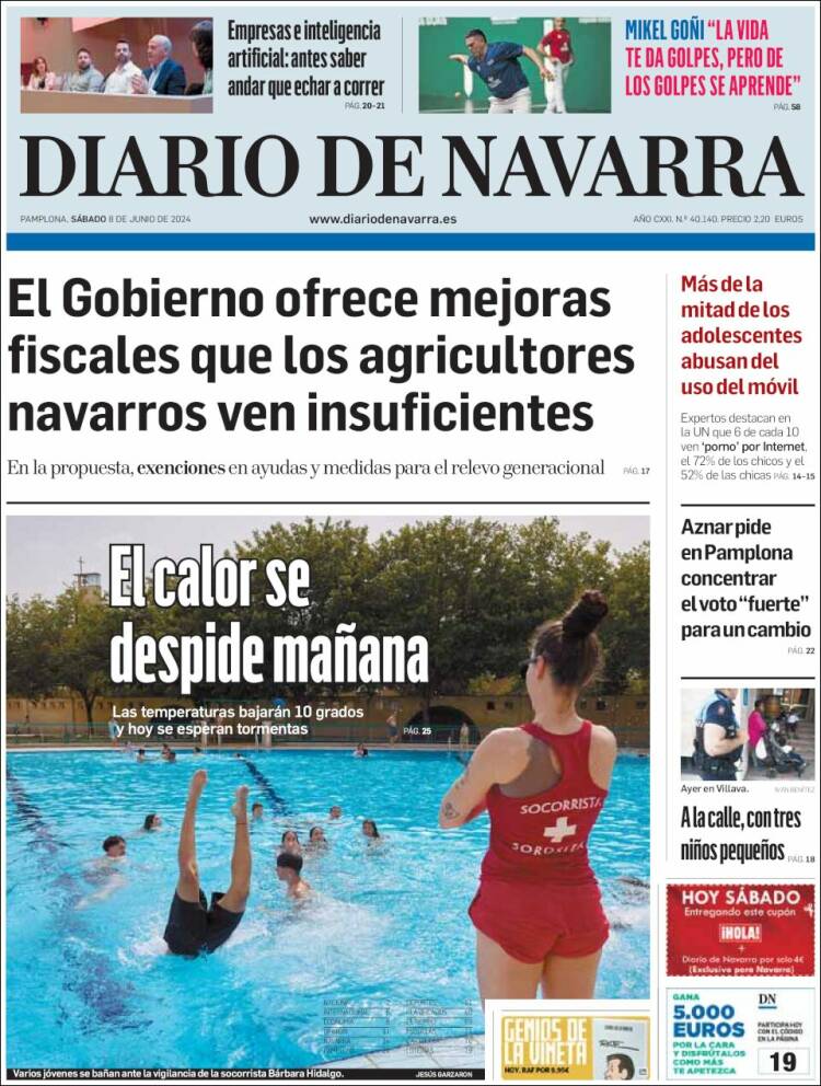 Portada de Diario de Navarra (España)