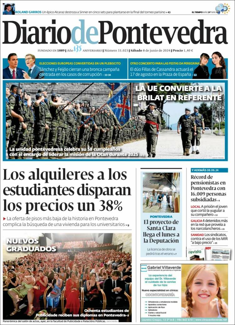 Portada de Diario de Pontevedra (España)