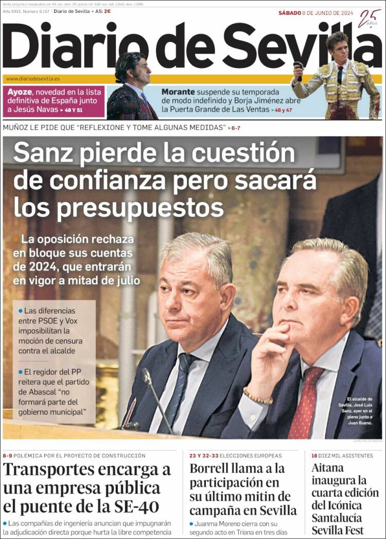 Portada de Diario de Sevilla (España)