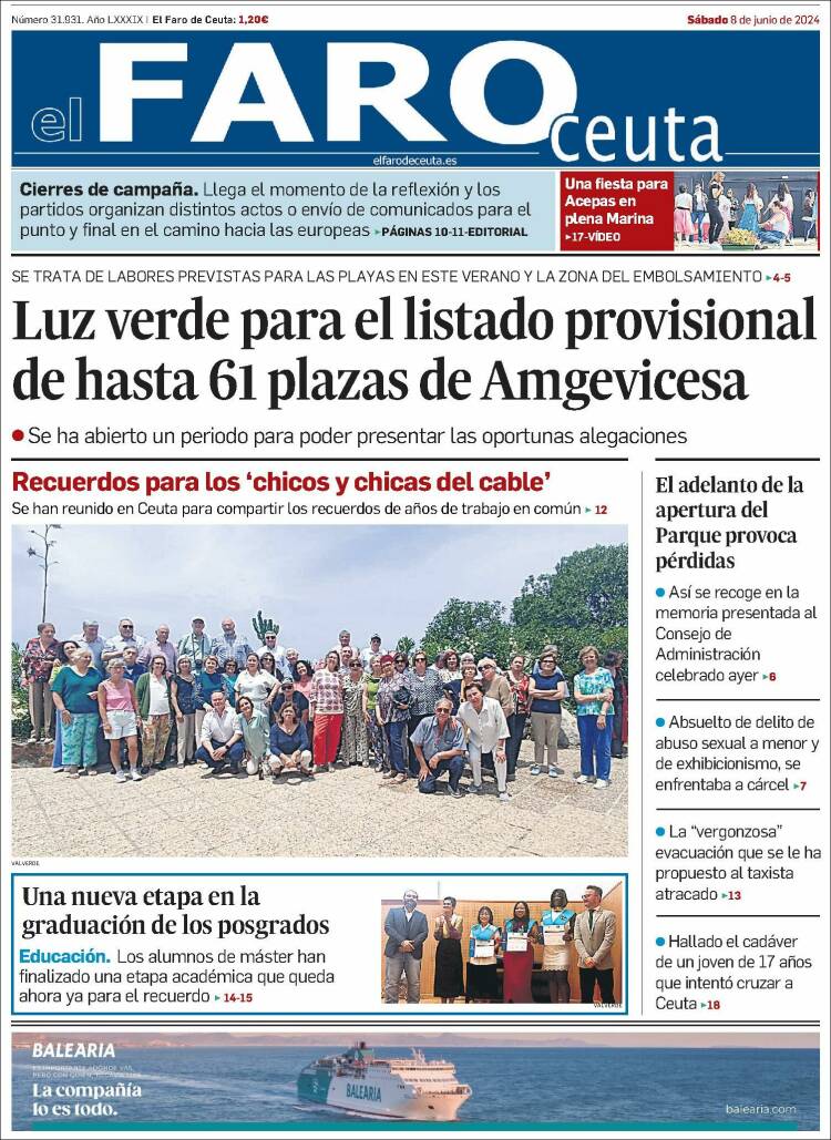 Portada de El Faro de Ceuta (España)