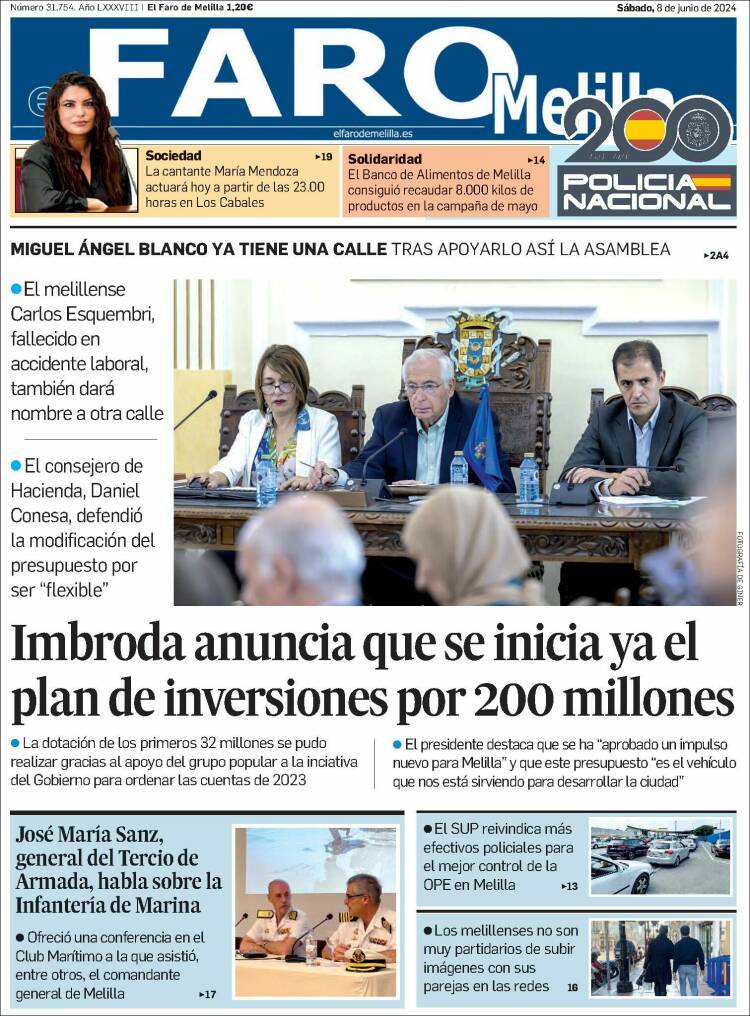 Portada de El Faro de Melilla (España)