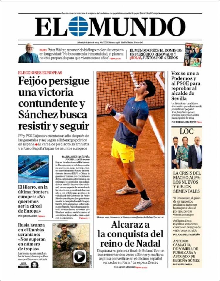 Portada de El Mundo (España)