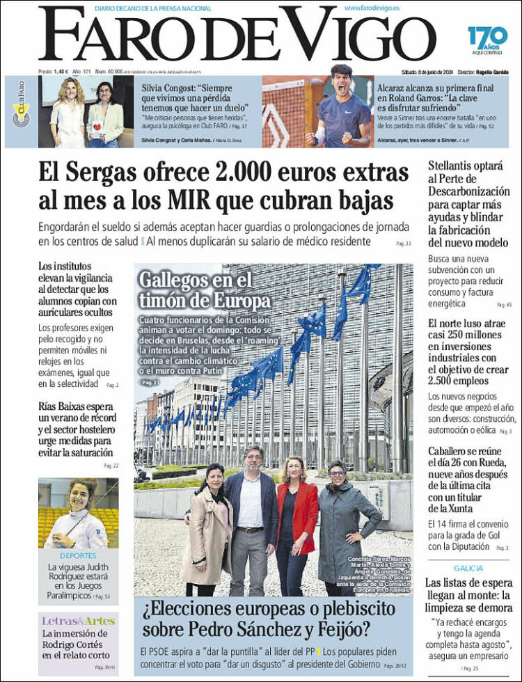 Portada de Faro de Vigo (España)