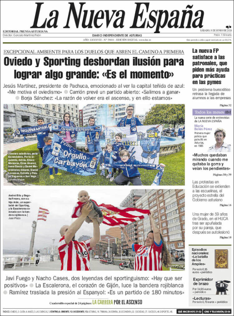 Portada de La Nueva España (España)