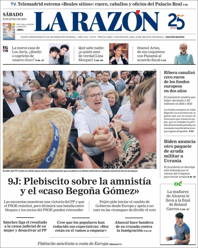 Portada de La Razón (España)