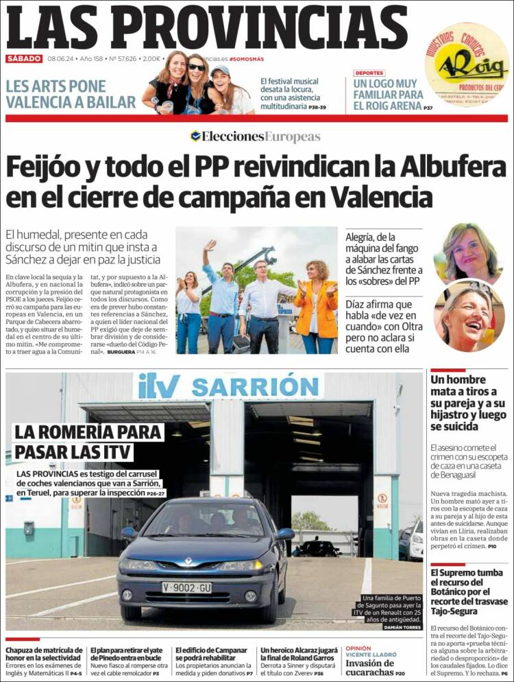 Portada de Las Provincias (España)