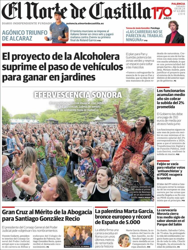 Portada de Norte de Castilla - Palencia (España)