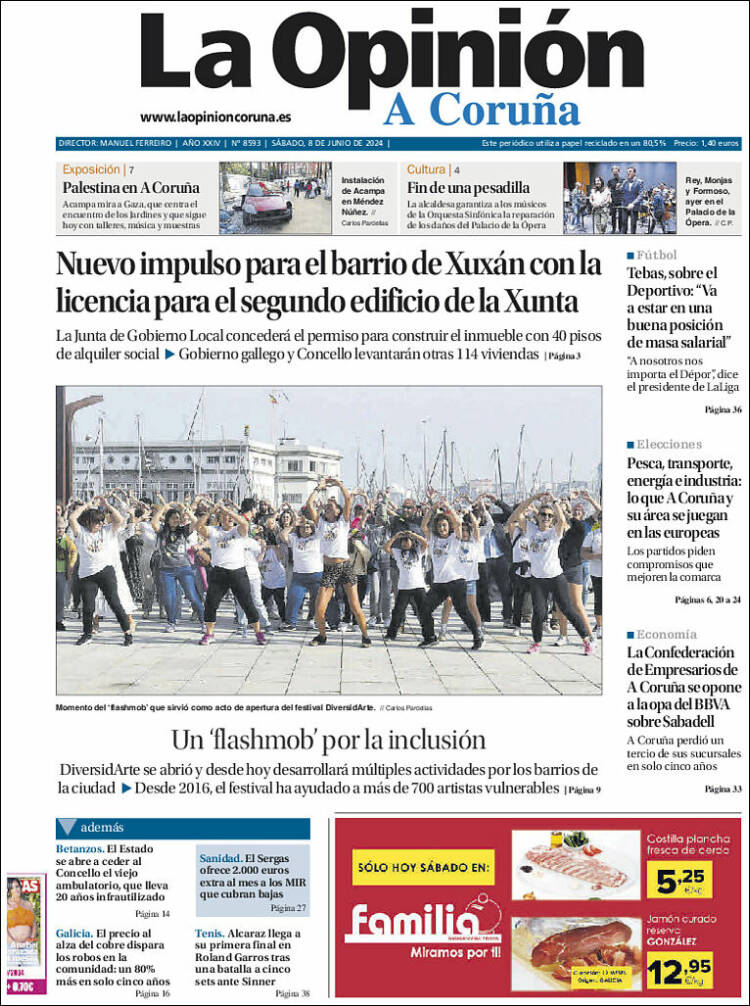 Portada de La Opinión de A Coruña (España)