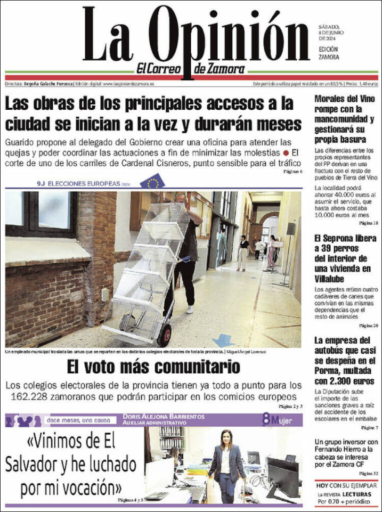 Portada de La Opinión - El Correo de Zamora (España)