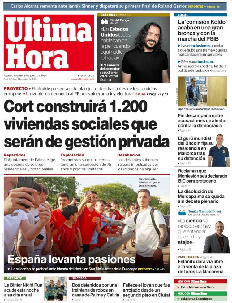 Portada de Última Hora (España)