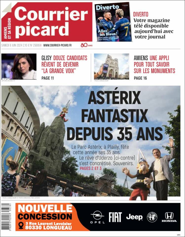 Portada de Courrier Picard (Francia)
