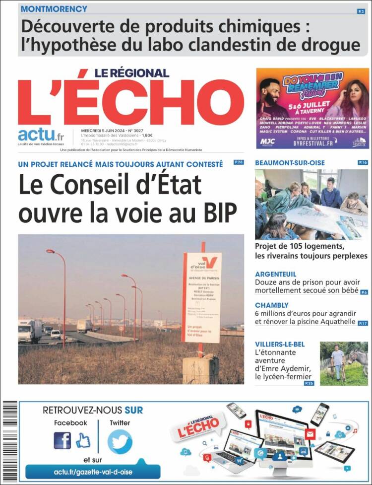 Portada de L'Echo de la Haute-Vienne (Francia)