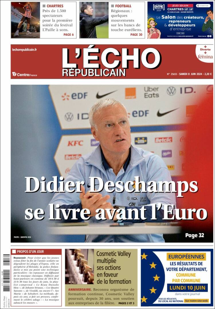 Portada de L'Echo Républicain (Francia)