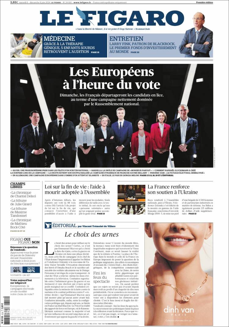 Portada de Le Figaro (Francia)