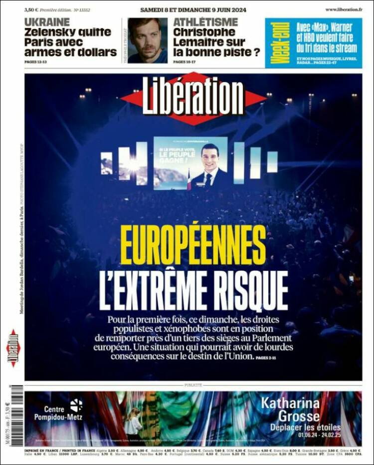 Portada de Libération (Francia)