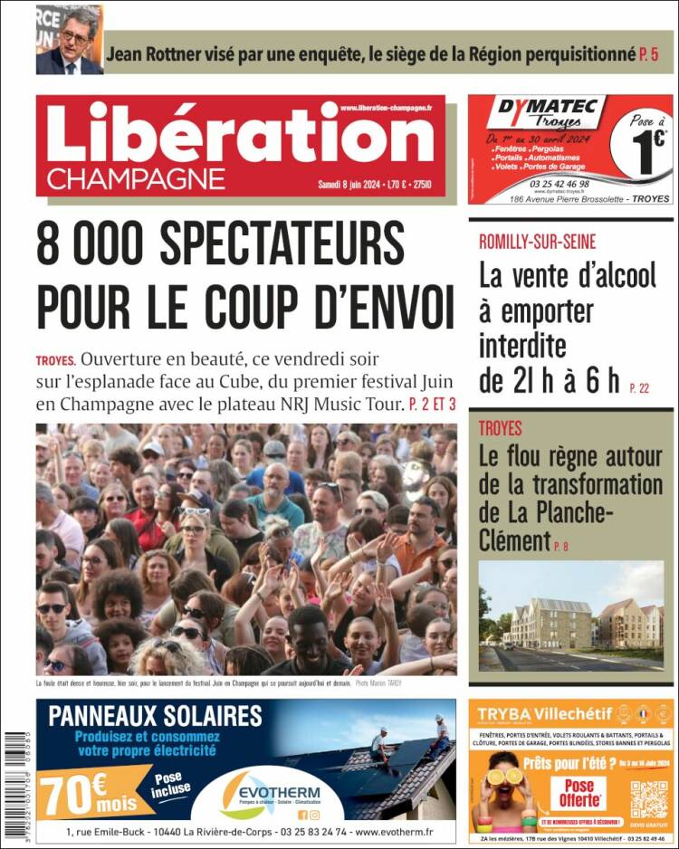 Portada de Libération Champagne (Francia)