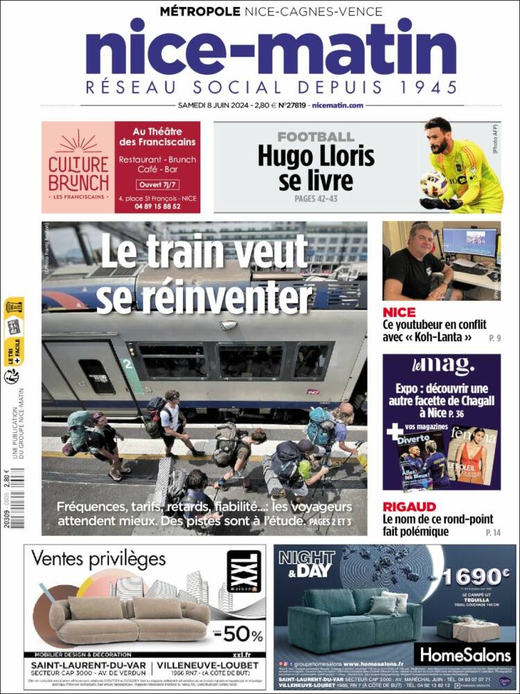 Portada de Nice-Matin (Francia)