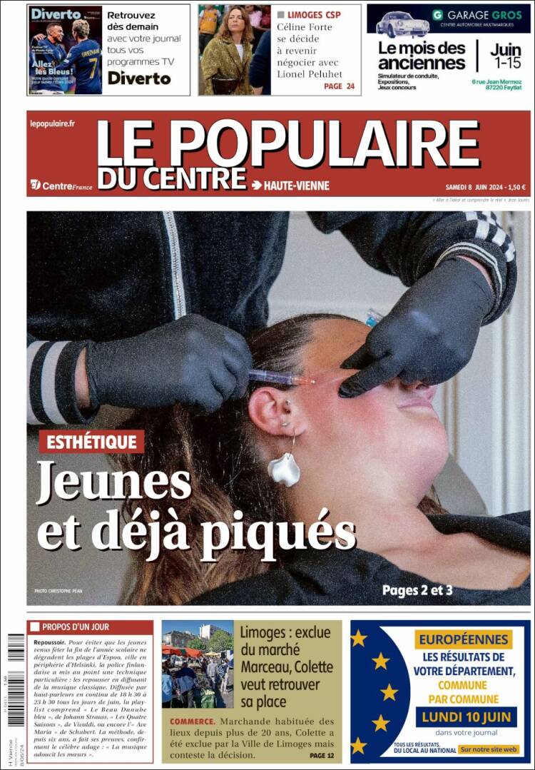 Portada de Le Populaire du Centre (Francia)