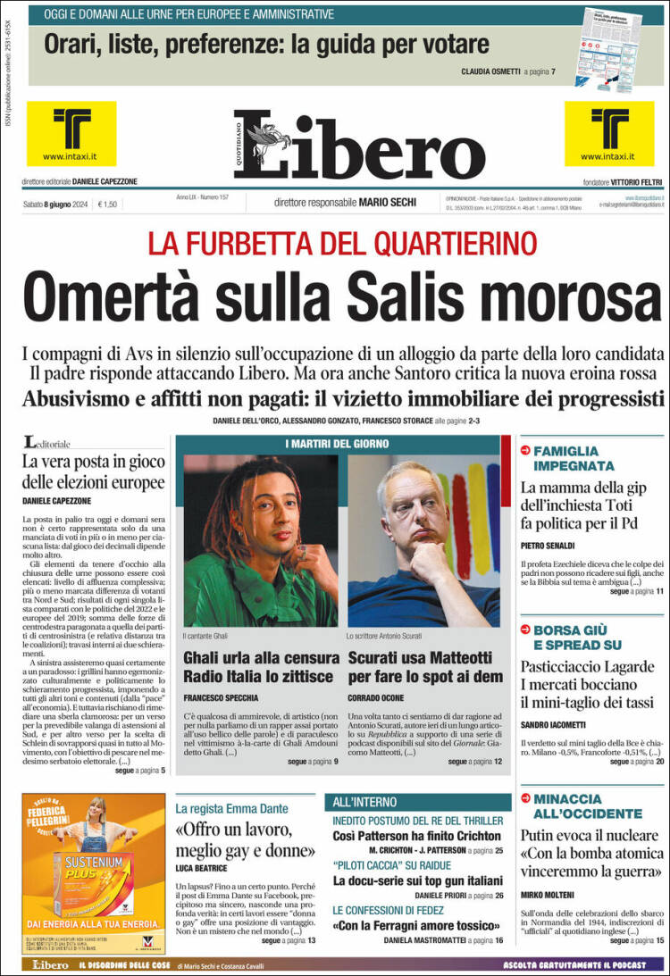 Portada de Libero (Italia)