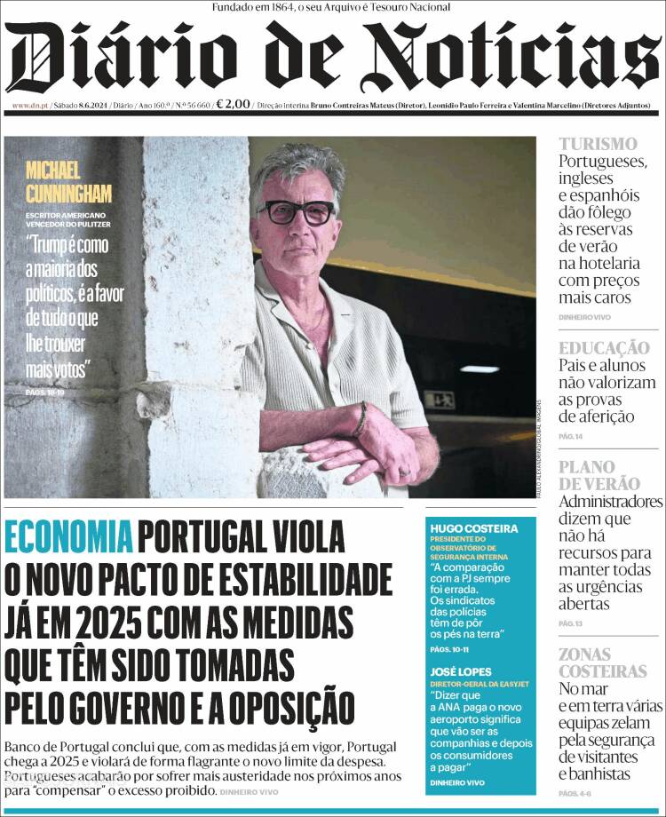 Portada de Diário de Noticias (Portugal)