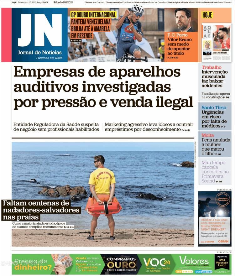 Portada de Jornal de Notícias (Portugal)