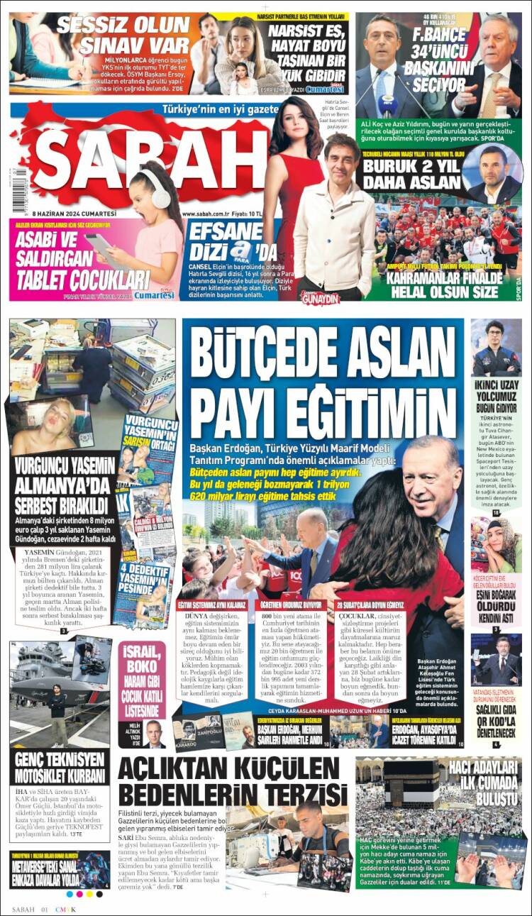 Portada de Sabah (Turqu&iacute;a)